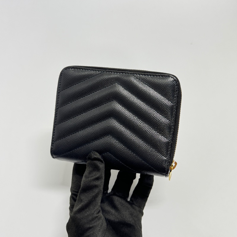 （超級新🆕） YSL CASSANDRE 魚子醬牛皮 黑金短夾 【專櫃26,300】-4