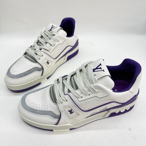 LV Trainer 經典印花 低幫板鞋 女款 紫白  38碼