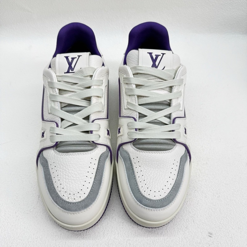 LV Trainer 經典印花 低幫板鞋 女款 紫白  38碼-1