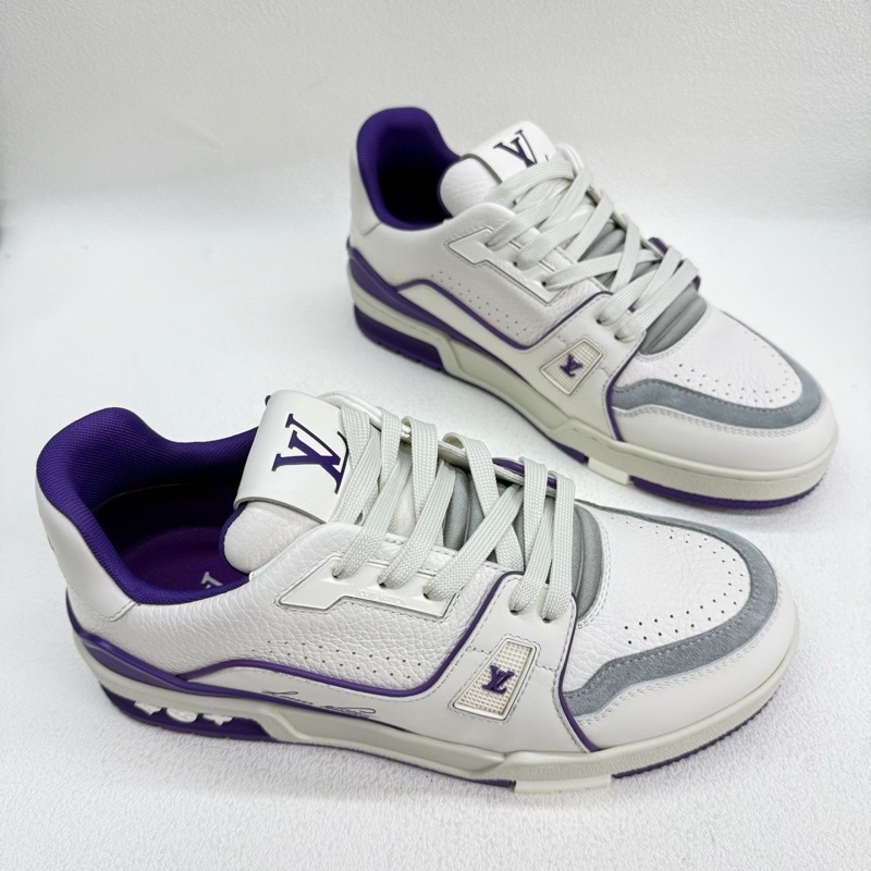 LV Trainer 經典印花 低幫板鞋 女款 紫白  38碼-2