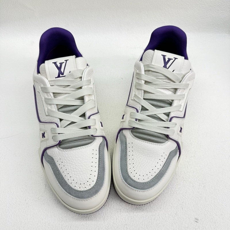 LV Trainer 經典印花 低幫板鞋 女款 紫白  38碼-8