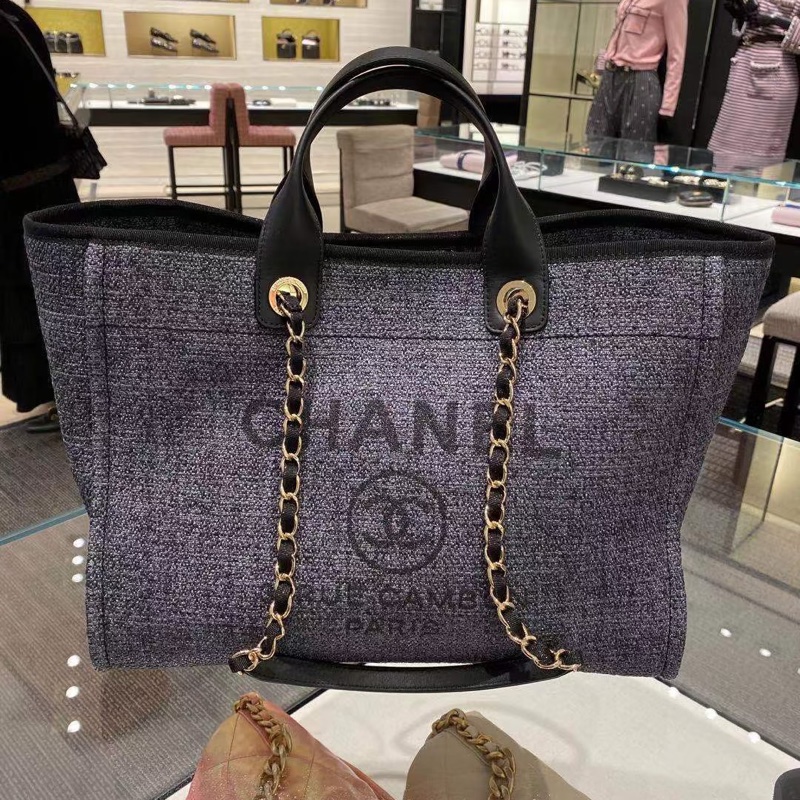 #近新閒置 #全配🈶購證 香奈兒海軍藍沙灘包中號 #金旻奎同款🔥-3