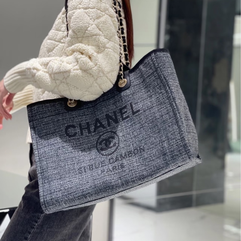 #近新閒置 #全配🈶購證 香奈兒海軍藍沙灘包中號 #金旻奎同款🔥-4