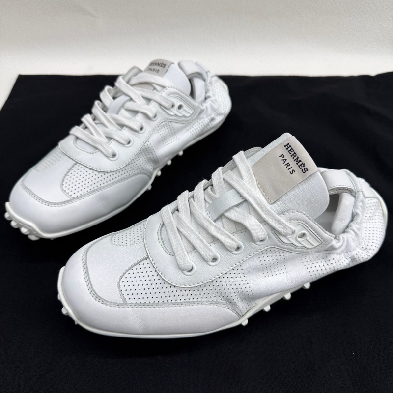HERMES愛馬仕 In 山羊皮 德訓鞋 阿甘鞋 網面鏤空  37碼-0