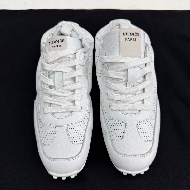 HERMES愛馬仕 In 山羊皮 德訓鞋 阿甘鞋 網面鏤空  37碼-1