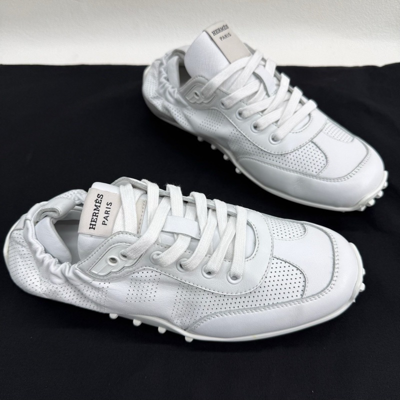 HERMES愛馬仕 In 山羊皮 德訓鞋 阿甘鞋 網面鏤空  37碼-2