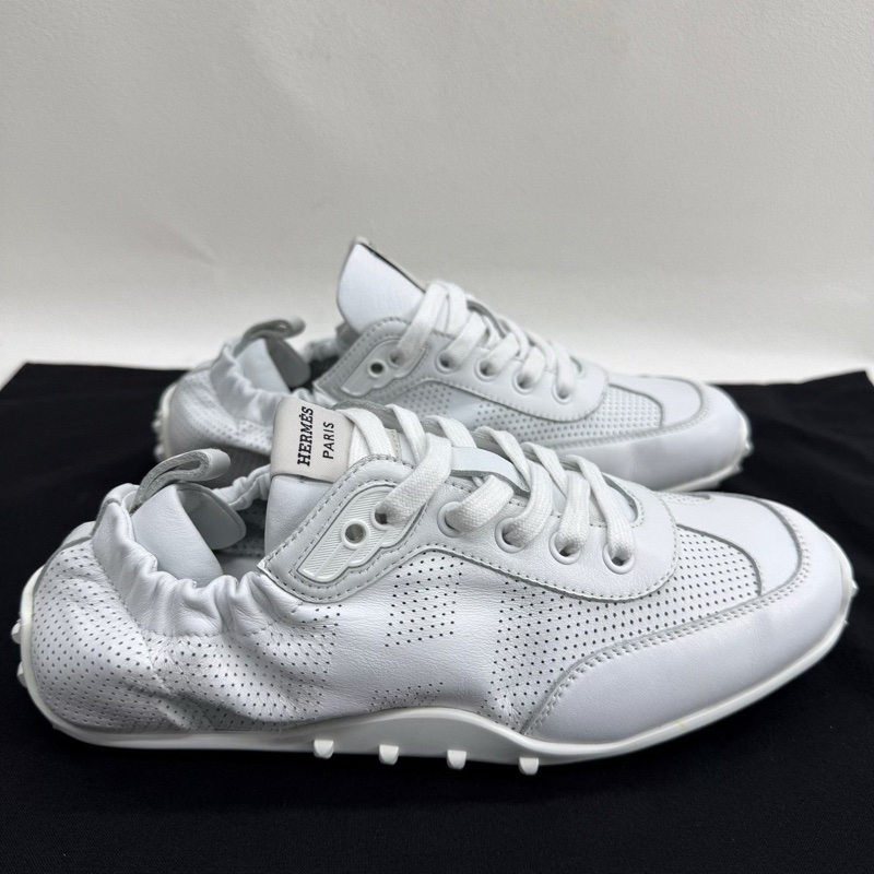 HERMES愛馬仕 In 山羊皮 德訓鞋 阿甘鞋 網面鏤空  37碼-3