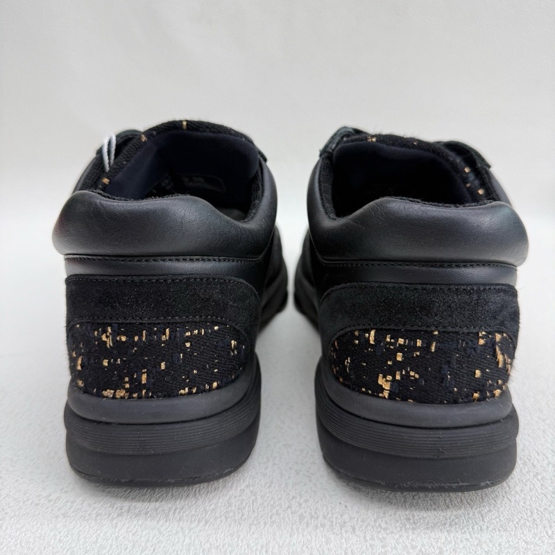 CHANEL香奈兒 黑金色 粗花呢運動鞋 CC 36碼-4