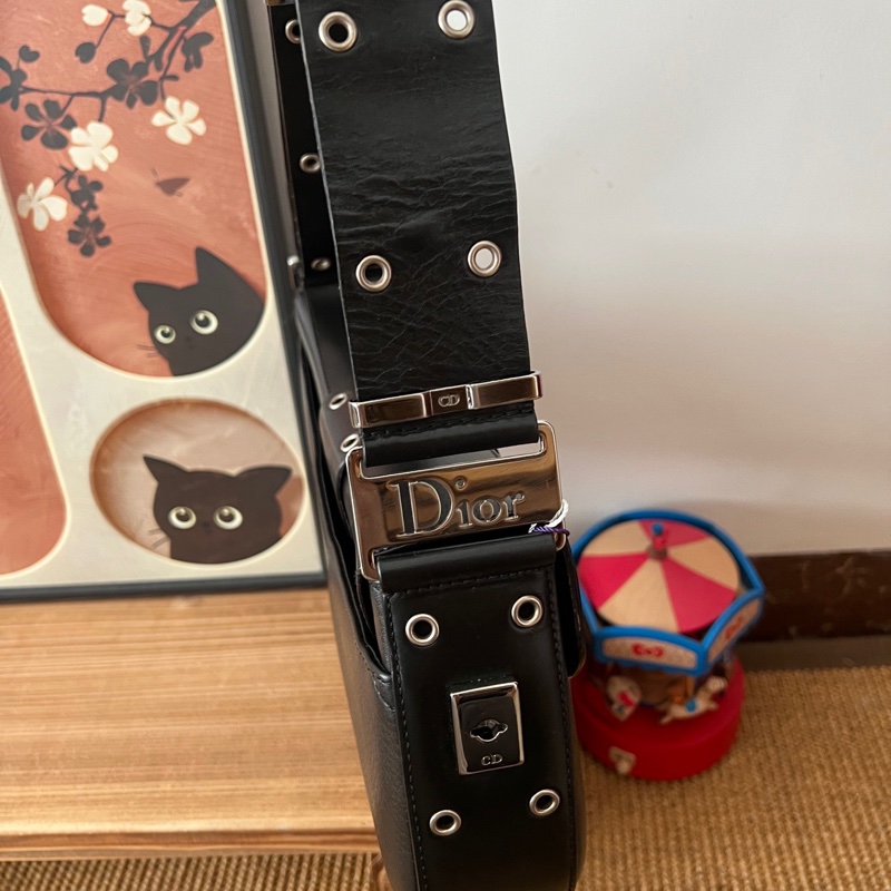 ✨Dior 黑銀牛皮punk 辣妹必備 寬肩帶朋克設計 超級酷🖤-6