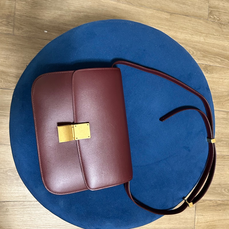 Celine classic box in burgundy-0