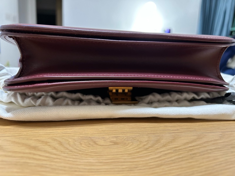 Celine classic box in burgundy-3