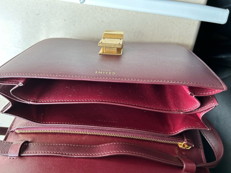 Celine classic box in burgundy-4