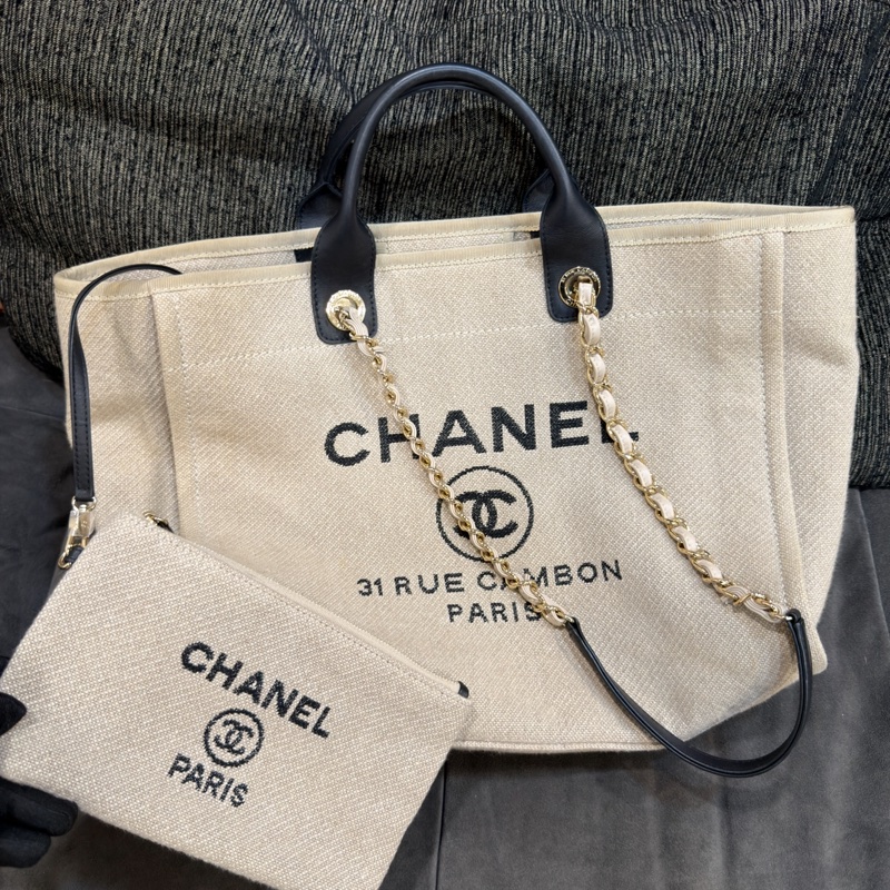 #近新閒置 #芯片款 #全配🈶購證 香奈兒熊貓配色沙灘包 小鞥#夏天必備🔥-1