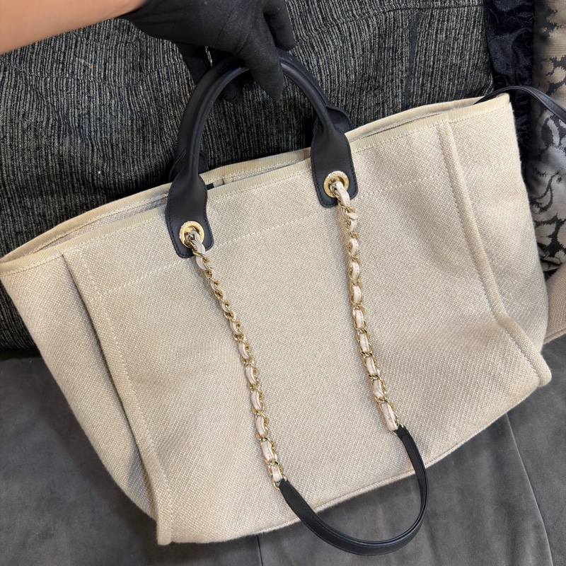 #近新閒置 #芯片款 #全配🈶購證 香奈兒熊貓配色沙灘包 小鞥#夏天必備🔥-8