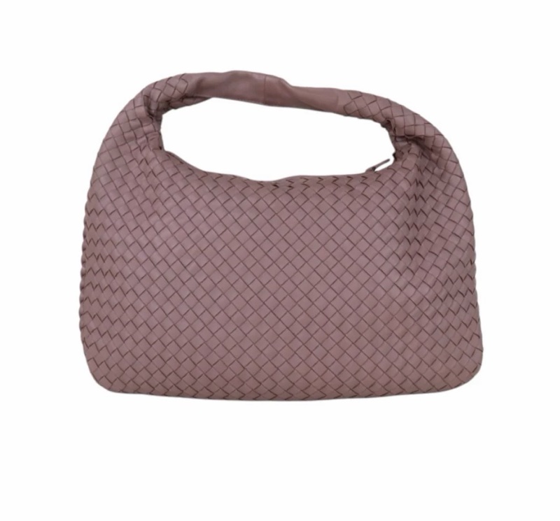 「JL精品代購」9新 BV 羊皮編織和尚包 乾燥玫瑰色-2