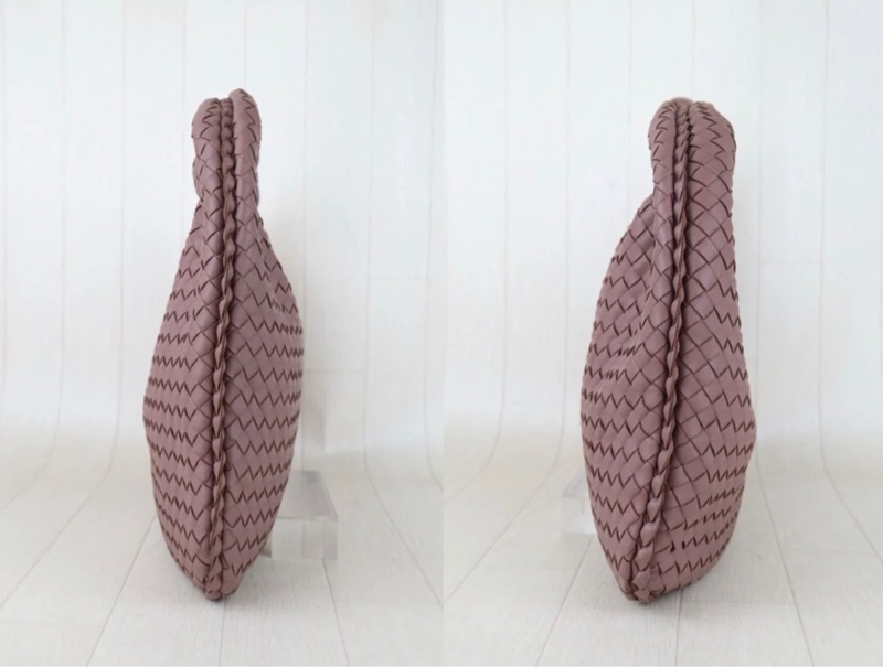 「JL精品代購」9新 BV 羊皮編織和尚包 乾燥玫瑰色-4