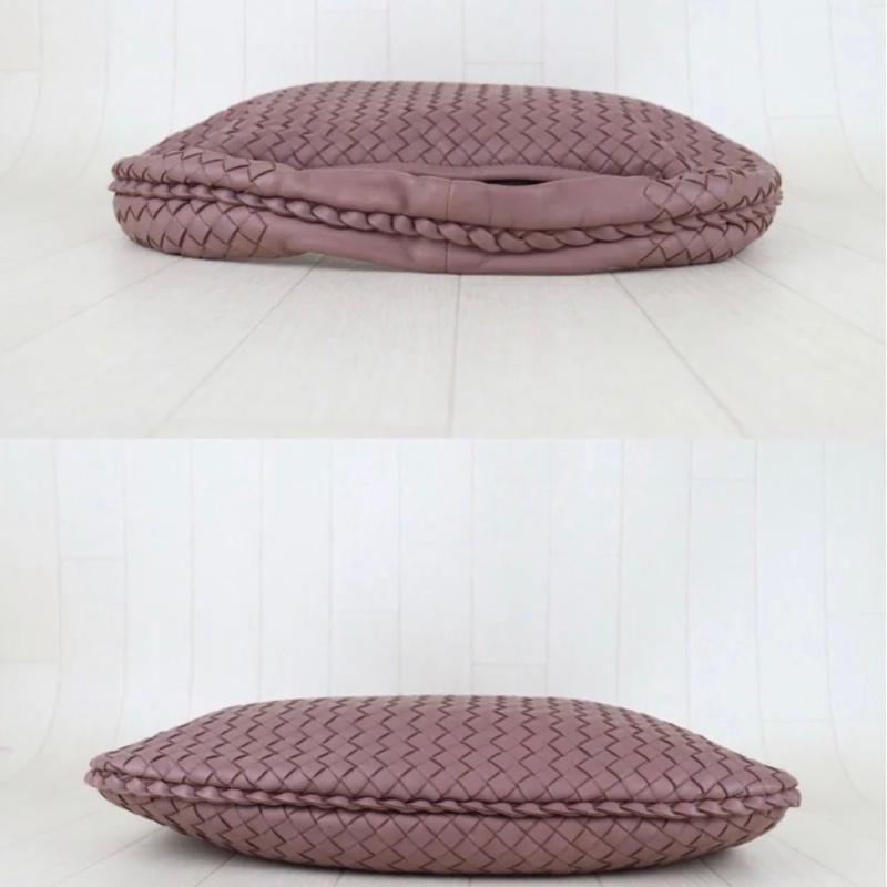 「JL精品代購」9新 BV 羊皮編織和尚包 乾燥玫瑰色-5