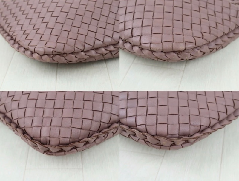 「JL精品代購」9新 BV 羊皮編織和尚包 乾燥玫瑰色-6