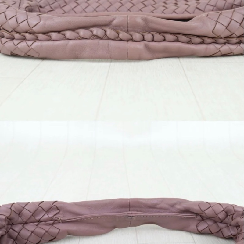 「JL精品代購」9新 BV 羊皮編織和尚包 乾燥玫瑰色-7