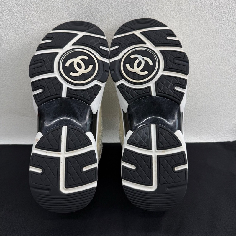 CHANEL香奈兒 運動鞋雙C大logo經典款式 藍色37碼-9