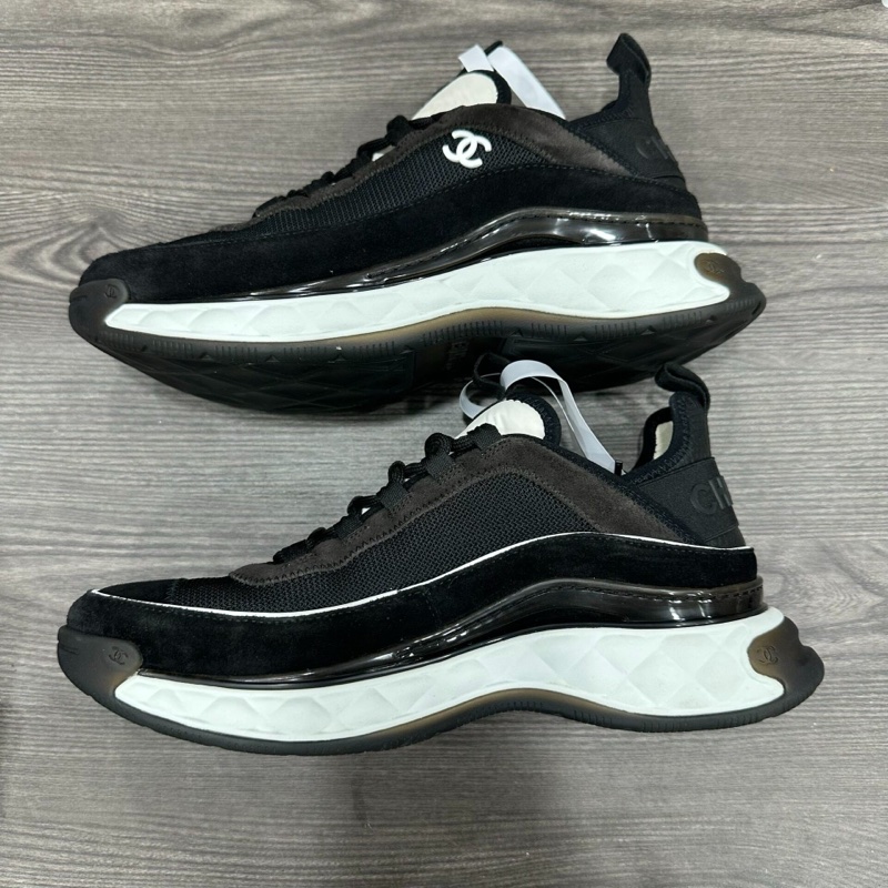 99新 Chanel 香奈兒黑白熊貓鞋40碼 cc logo 黑色運動鞋 男女同款-11