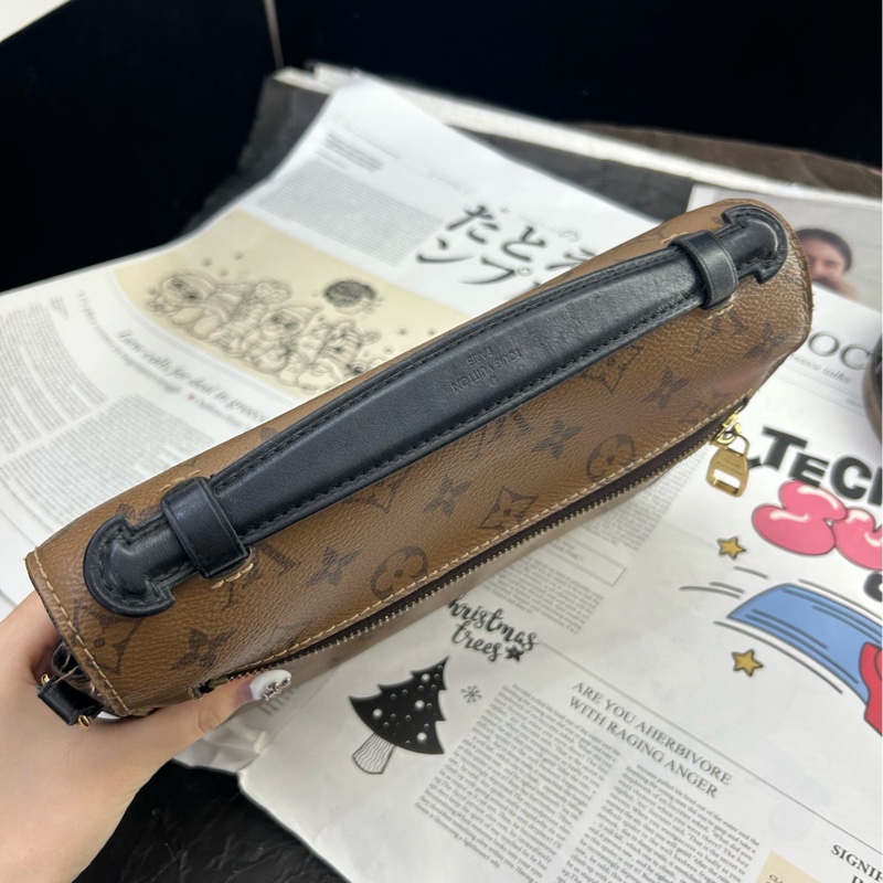 95新LV路易威登 老花拼色郵差包 18年編碼 附件：肩帶 防塵袋-2
