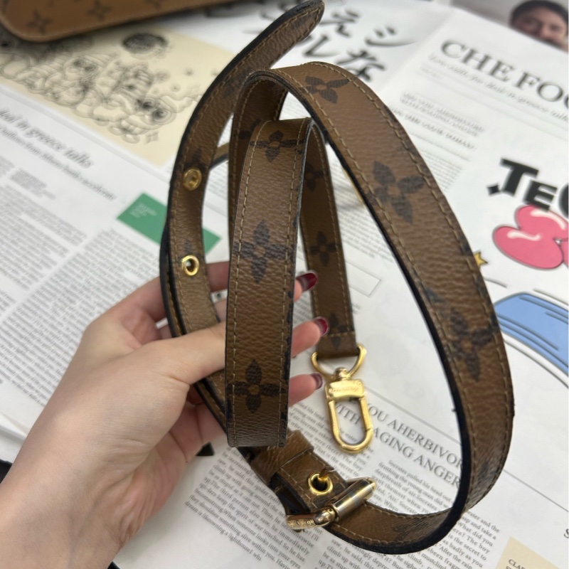 95新LV路易威登 老花拼色郵差包 18年編碼 附件：肩帶 防塵袋-7