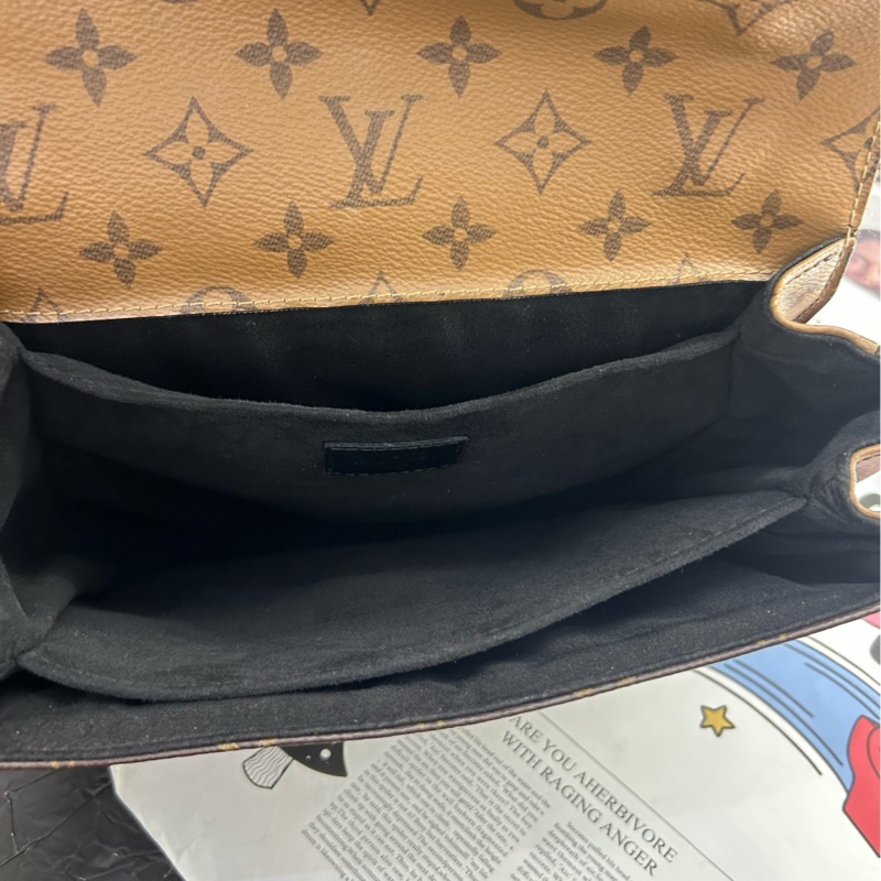 95新LV路易威登 老花拼色郵差包 18年編碼 附件：肩帶 防塵袋-8