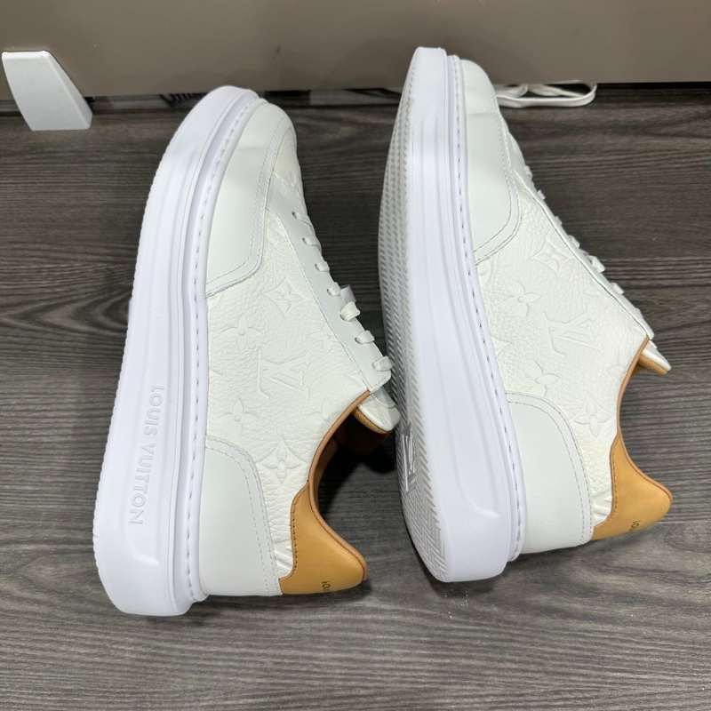 99新閑置品 LV 印花logo 小白鞋 松糕鞋 39.5碼 =5.5碼 男女可穿-4