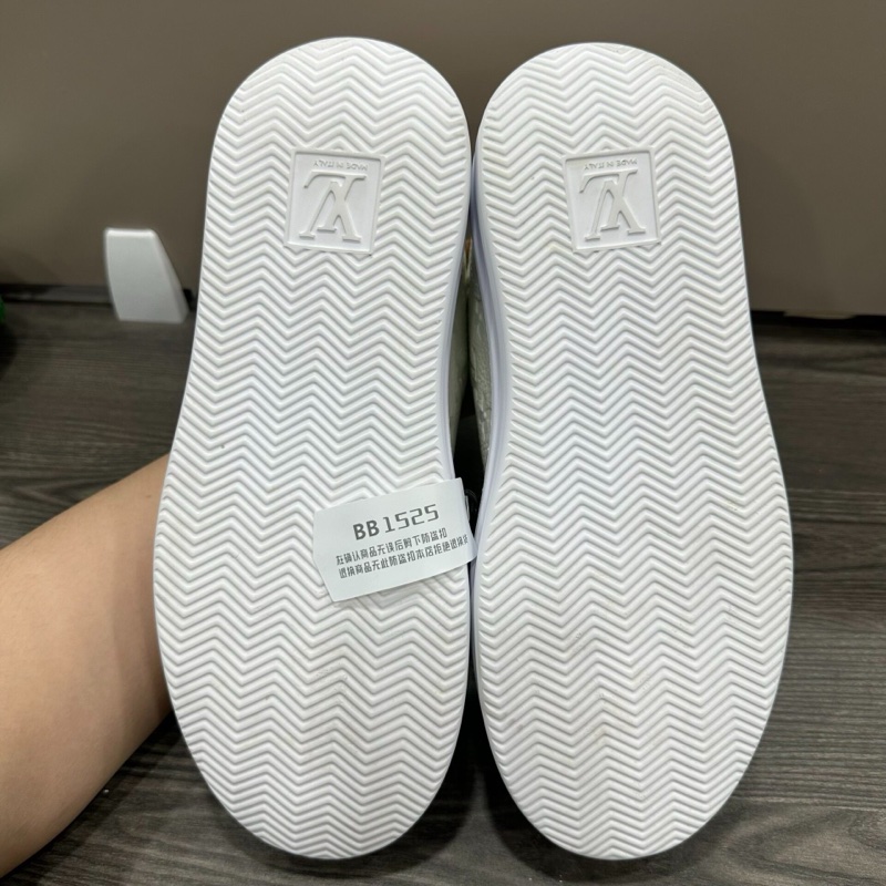 99新閑置品 LV 印花logo 小白鞋 松糕鞋 39.5碼 =5.5碼 男女可穿-11