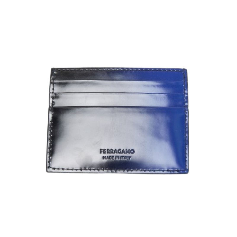 Ferragamo 黑色藍色卡包cardholder 小皮夾 中性款-1
