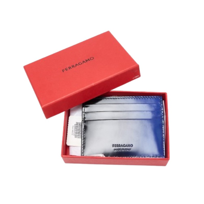 Ferragamo 黑色藍色卡包cardholder 小皮夾 中性款-4