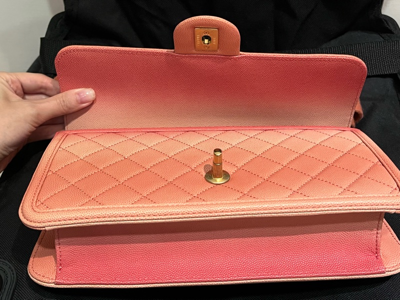 香奈兒粉紅漸層口蓋包 sunset on the sea bag-20