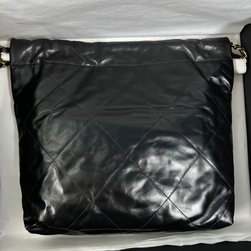 #全新全配🈶購證 香奈兒黑金22bag垃圾袋小號 芯片款-3