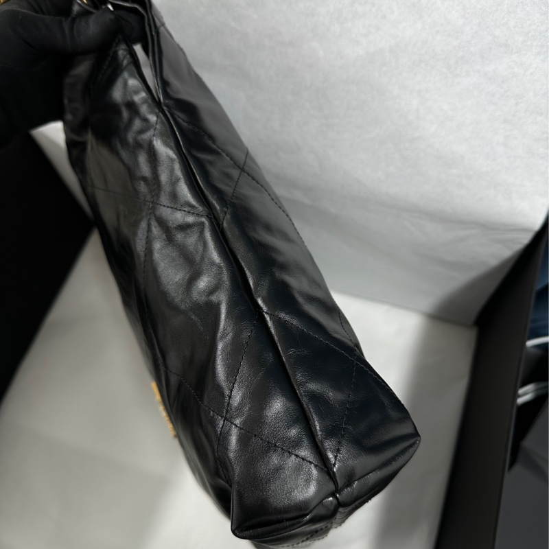 #全新全配🈶購證 香奈兒黑金22bag垃圾袋小號 芯片款-5