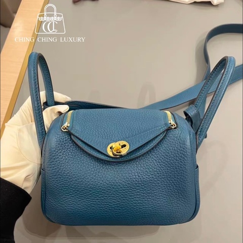 🌈Hermes💚Mini Lindy一代💚W0博斯普魯斯綠金扣🌈98新🌟TC皮🌟minilindy🌟lindy🌟愛馬仕🌟