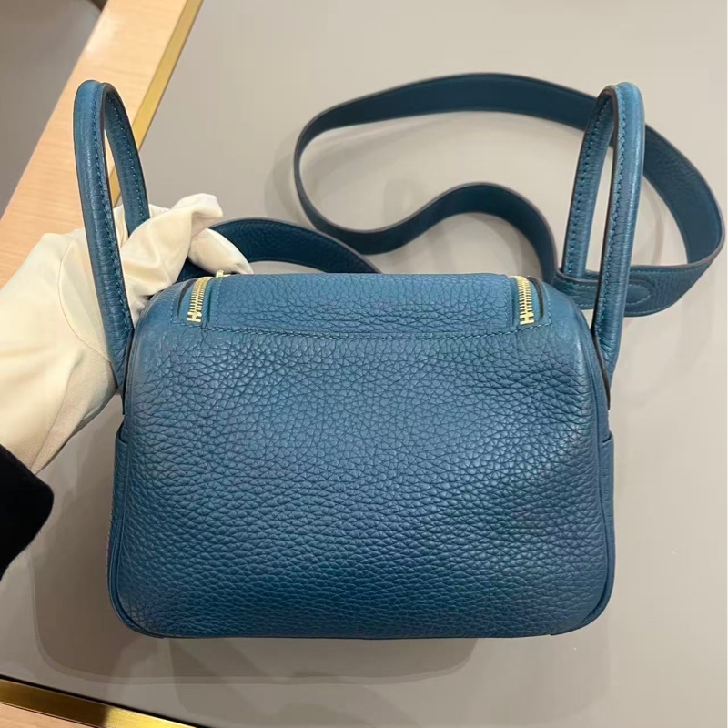 🌈Hermes💚Mini Lindy一代💚W0博斯普魯斯綠金扣🌈98新🌟TC皮🌟minilindy🌟lindy🌟愛馬仕🌟-9