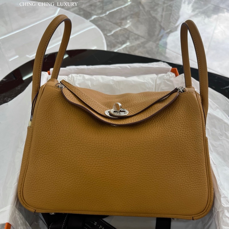 🌈Hermes🧡Lindy 26🧡芝麻色銀扣🌈99新閑置🌟有盒🌈TC皮🌟lindy26🌟lindy🌟愛馬仕🌟-0