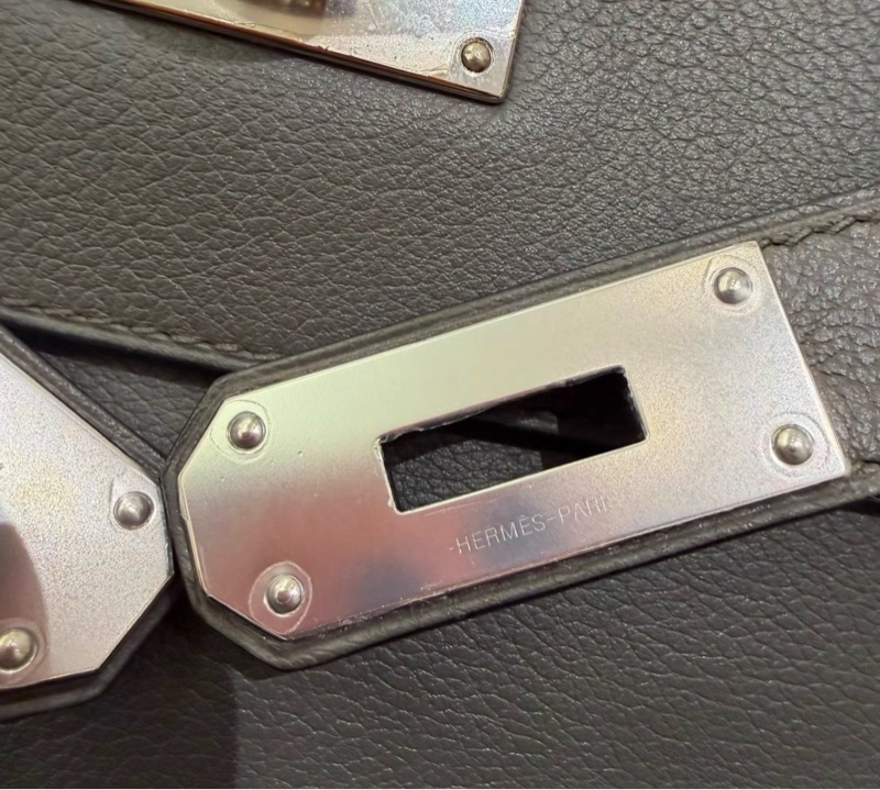 HERMES Kelly 27 銀扣 Evercolor小牛皮 斜挎包27 PM 小號 C6 灰綠色 年份：W刻-6