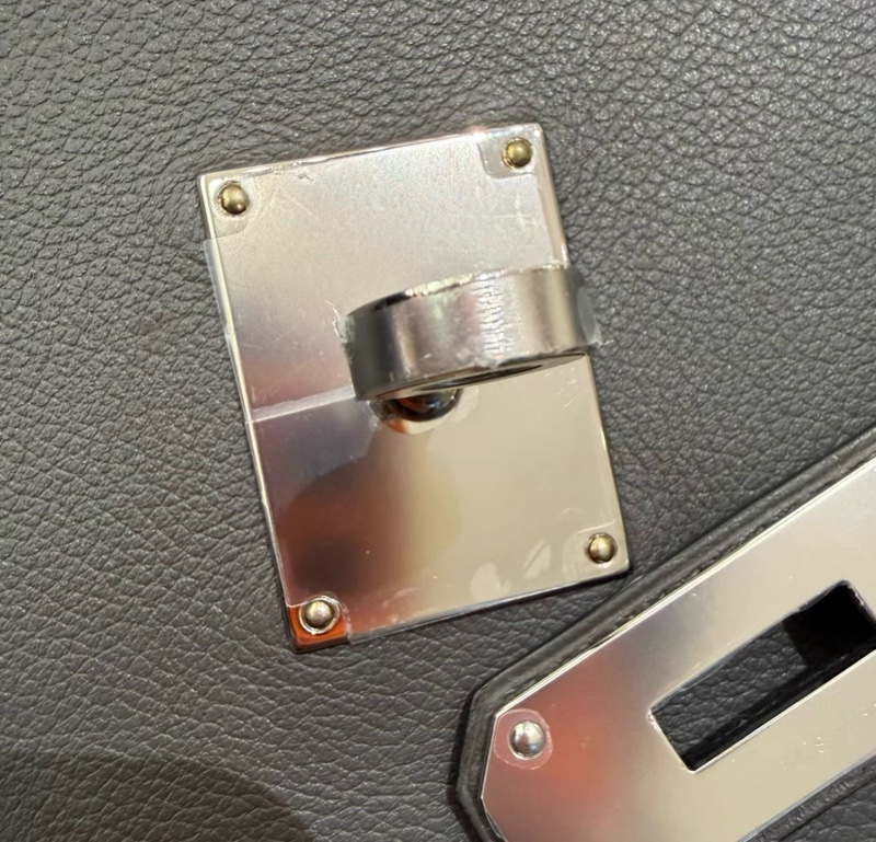 HERMES Kelly 27 銀扣 Evercolor小牛皮 斜挎包27 PM 小號 C6 灰綠色 年份：W刻-8