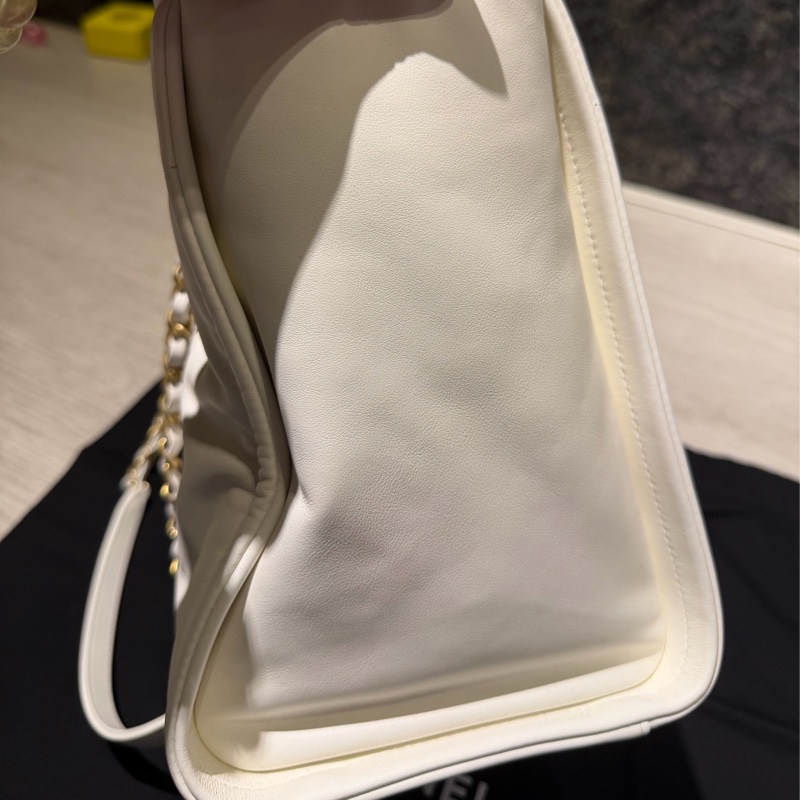 Chanel 皮革沙灘包 白色 小號-3