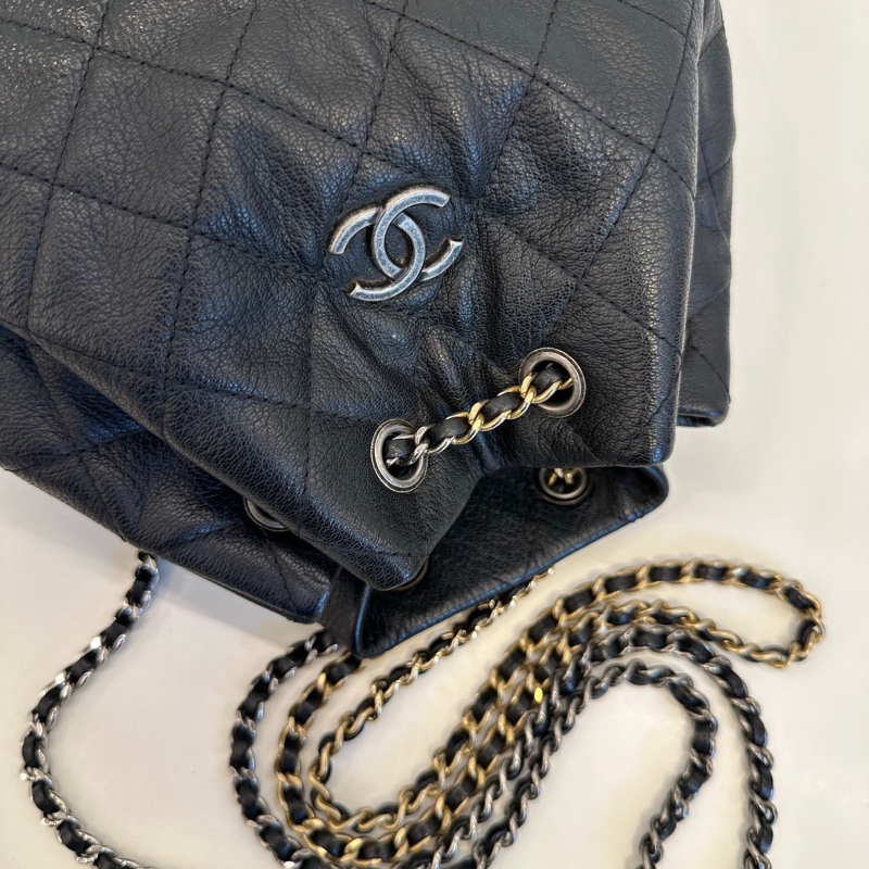 ✨Chanel Gabrielle 全黑色漸變流浪後背包 中號 98🆕-10