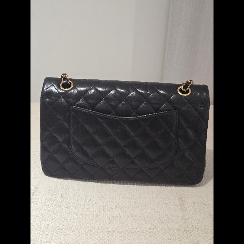 Chanel 香奈兒 經典黑金羊皮雙蓋包  肩背包 斜背包 cf25 coco 25-12