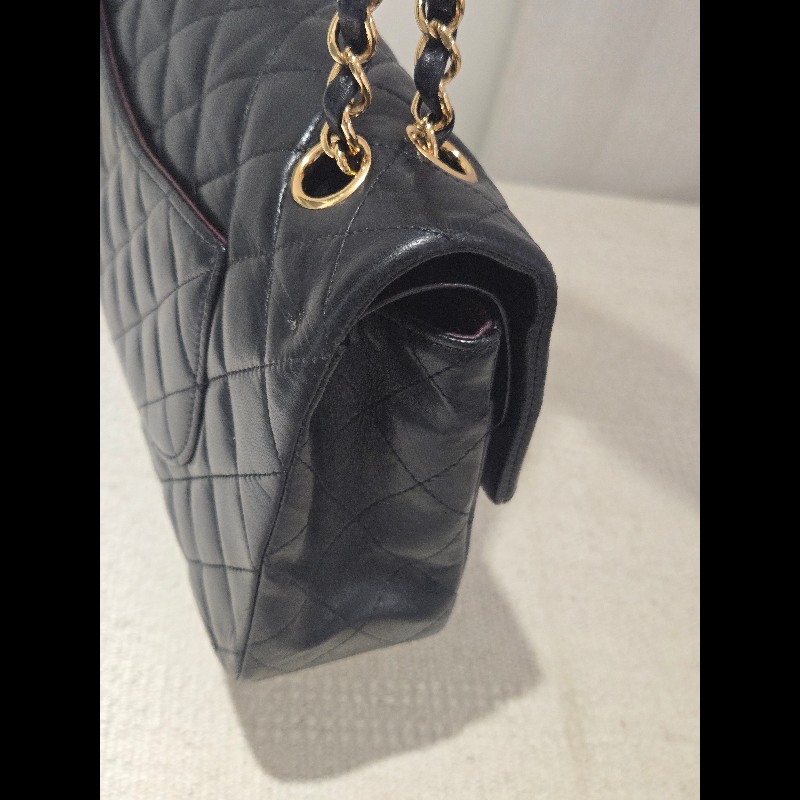 Chanel 香奈兒 經典黑金羊皮雙蓋包  肩背包 斜背包 cf25 coco 25-17