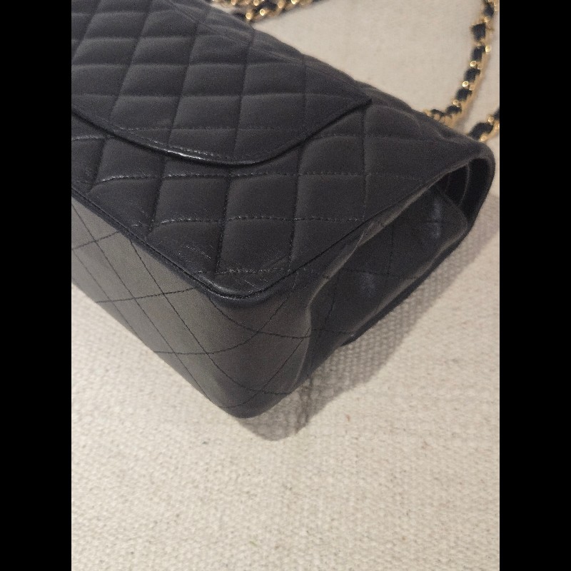 Chanel 香奈兒 經典黑金羊皮雙蓋包  肩背包 斜背包 cf25 coco 25-21