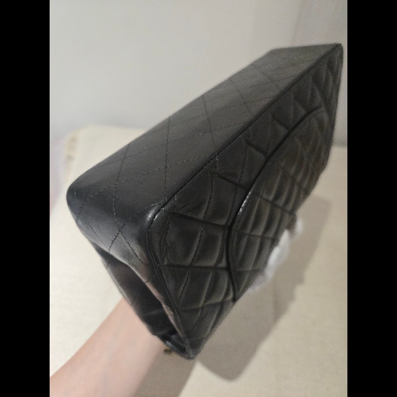 Chanel 香奈兒 經典黑金羊皮雙蓋包  肩背包 斜背包 cf25 coco 25-25