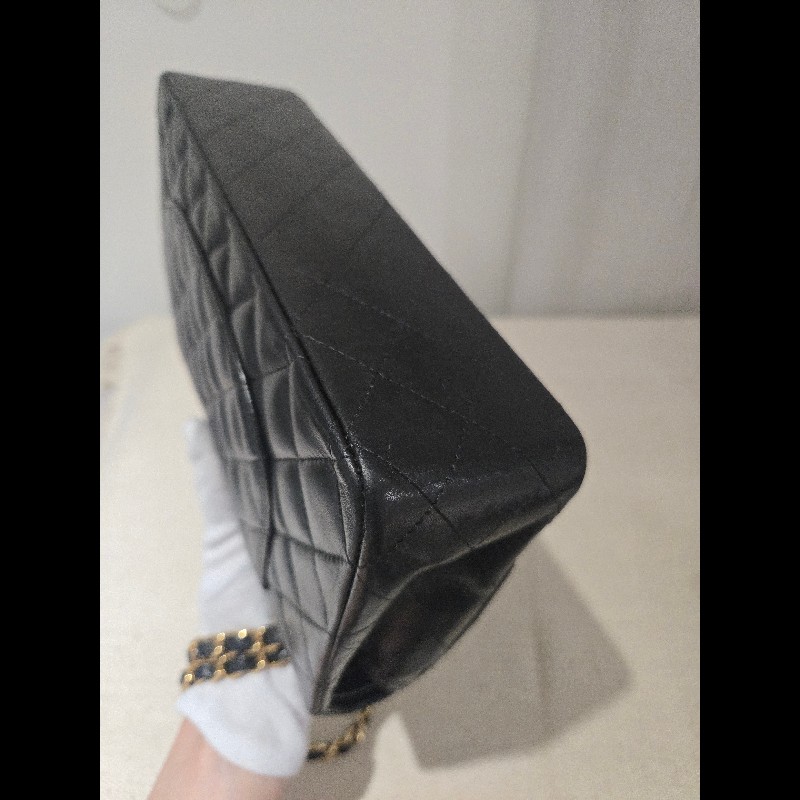 Chanel 香奈兒 經典黑金羊皮雙蓋包  肩背包 斜背包 cf25 coco 25-27