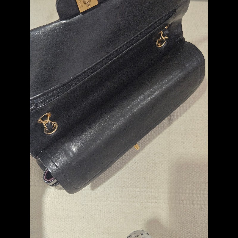 Chanel 香奈兒 經典黑金羊皮雙蓋包  肩背包 斜背包 cf25 coco 25-41