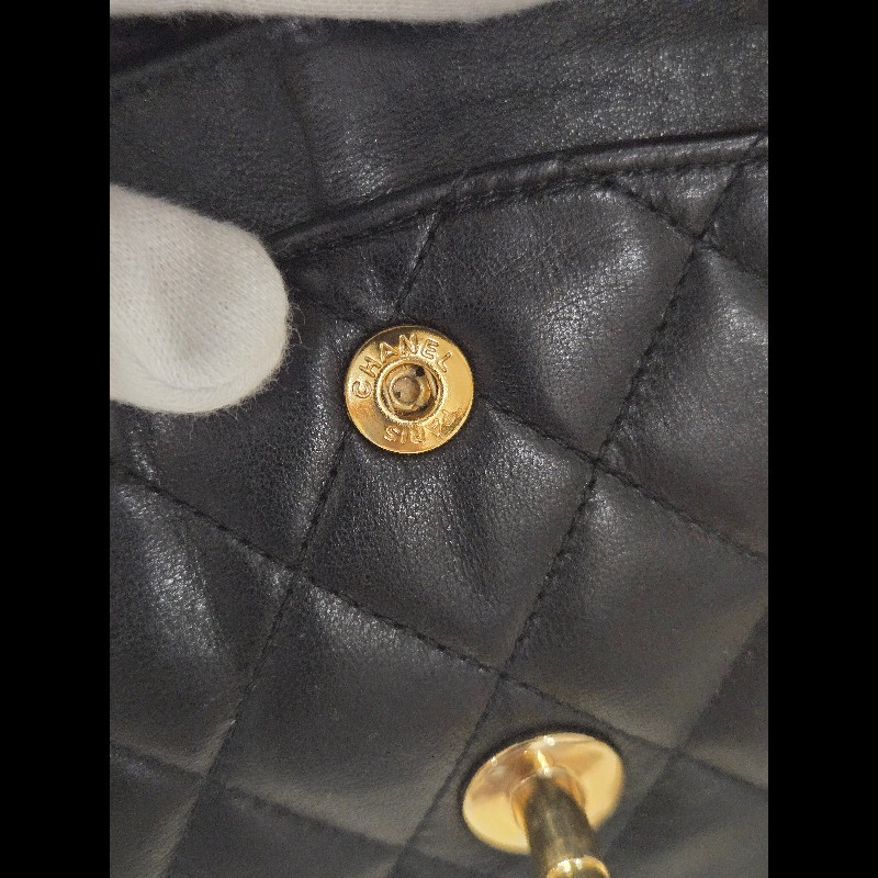 Chanel 香奈兒 經典黑金羊皮雙蓋包  肩背包 斜背包 cf25 coco 25-50
