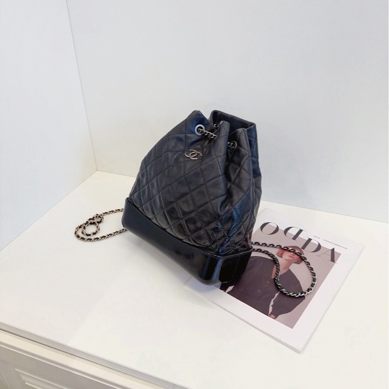 💎Chanel Gabrielle 全黑色漸變流浪後背包 中號 98🆕-4